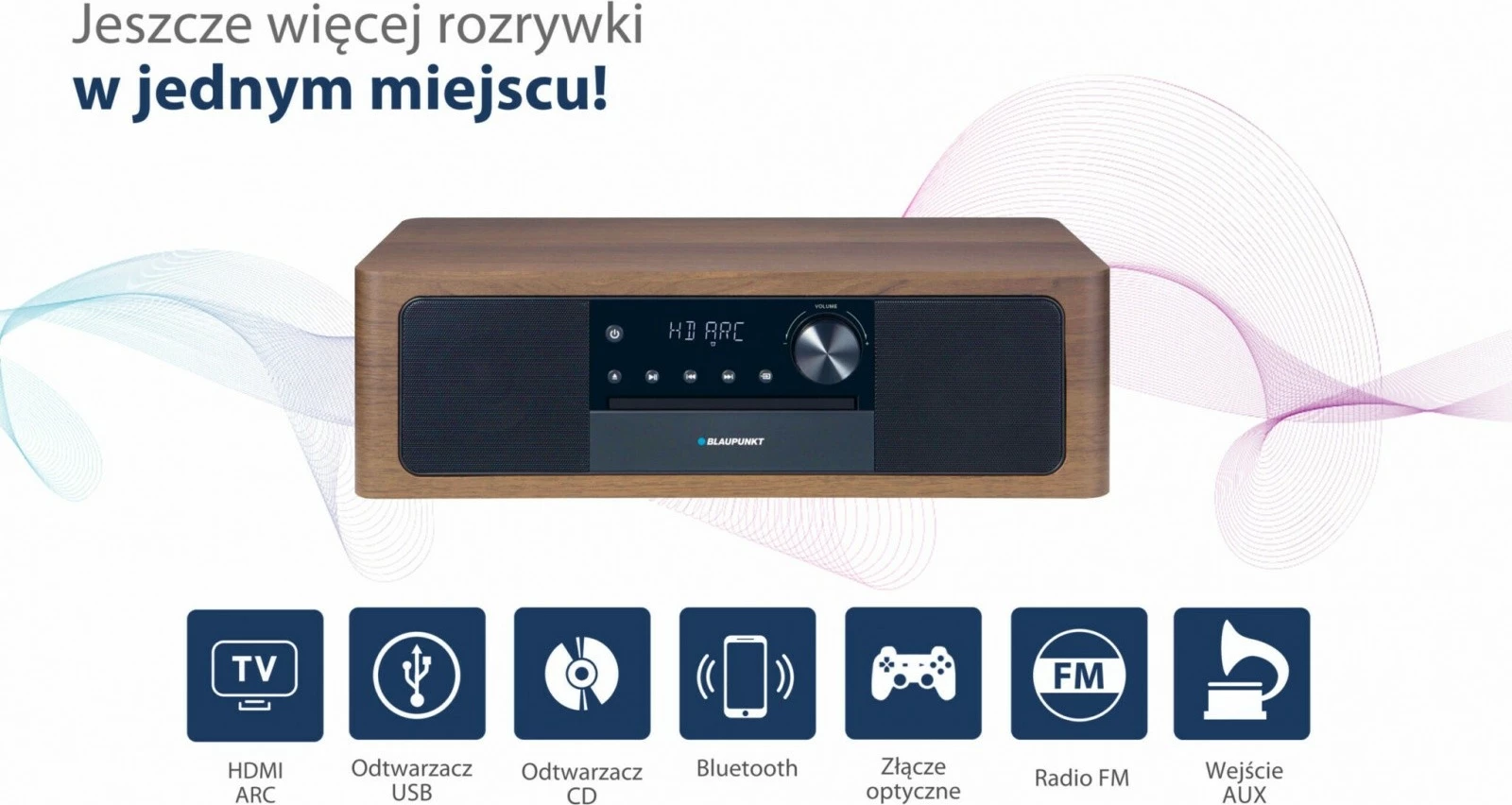 Micro HiFi Blaupunkt MS22BT, Bluetooth, HDMI ARC, CD/MP3/USB/AUX, Ngjyrë druri