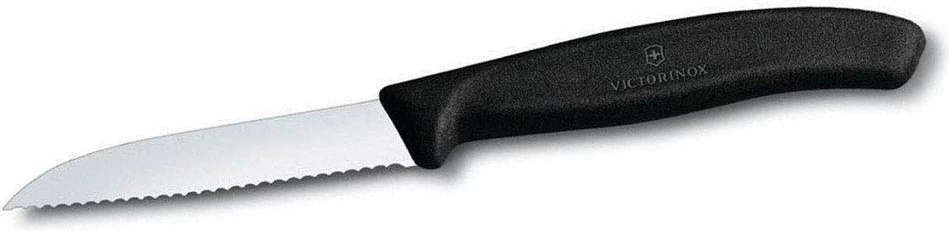 Thikë për prerje Swiss Classic, e valëzuar, 8cm, e zezë