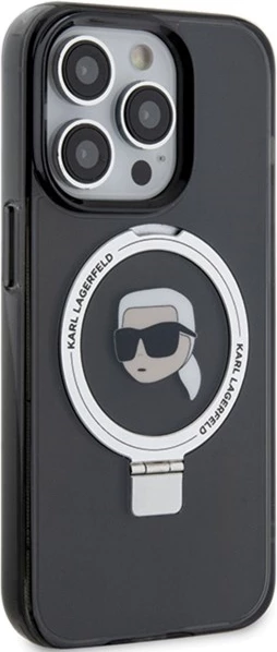 Mbështjellës Karl Lagerfeld KLHMP15XHMRSKHK për iPhone 15 Pro Max 6.7", me unazë MagSafe, zi