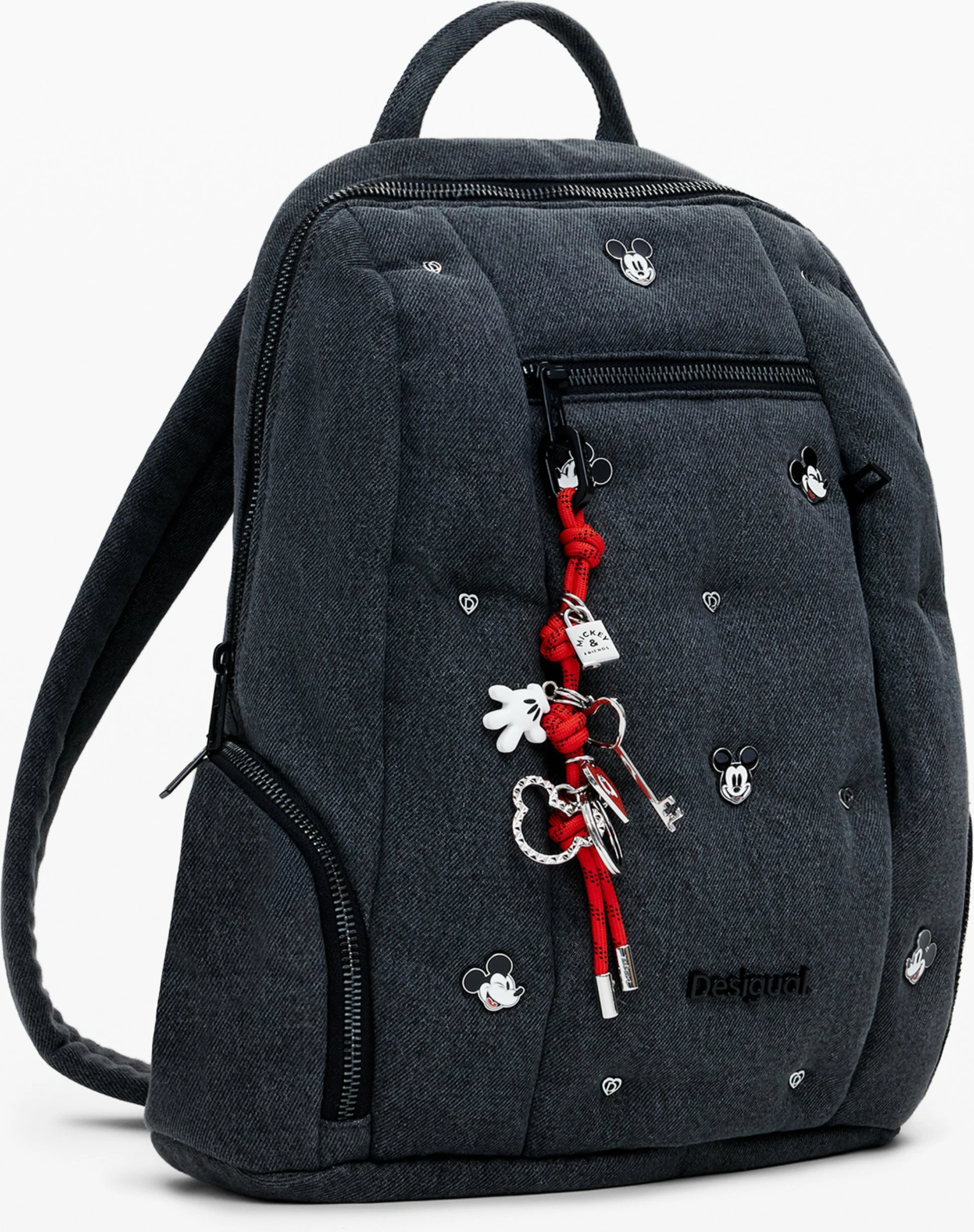 Çantë shpine DESIGUAL Mickey Studs Chester Modify femra, gri