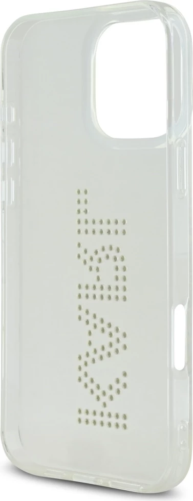 Mbështjellës Karl Lagerfeld IML Rhinestones Logo për iPhone 16 Pro, Transparent