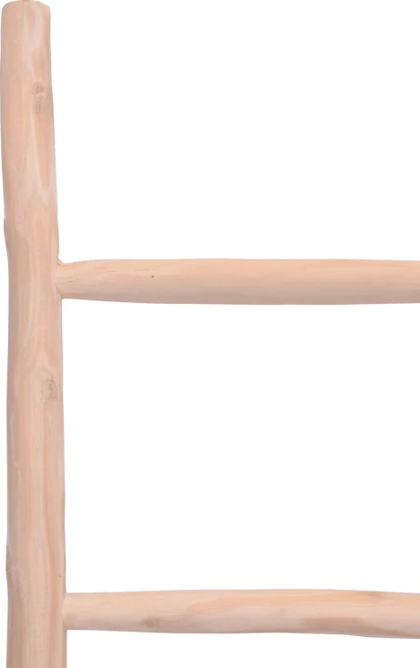 Shkallë dekorative, ngjyrë natyrale, dru teak, 45x6x150 cm