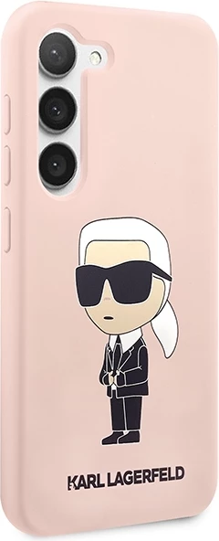 Mbështjellës Karl Lagerfeld Liquid Silicone Ikonik, për Samsung Galaxy S23+, Rozë