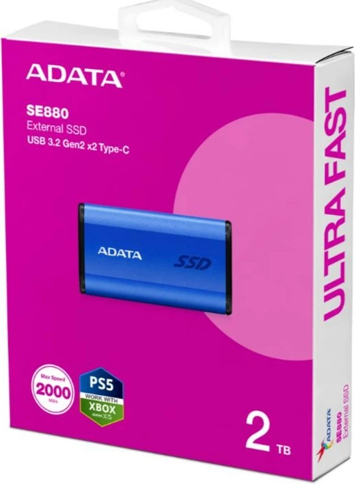 SSD i jashtëm Adata SE880, 2TB, USB 3.2 Gen2x2, Blu