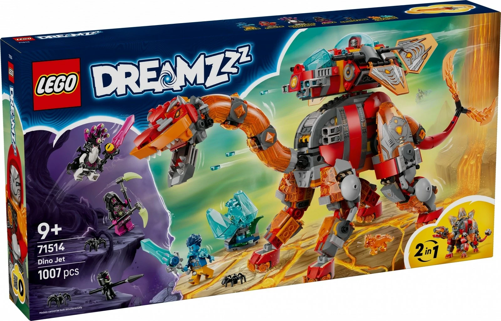 Set konstruktues, LEGO, DREAMZzz 71514 Dinozaur Kozmik, 2-në-1 1007 pjesë 9+ vjeç