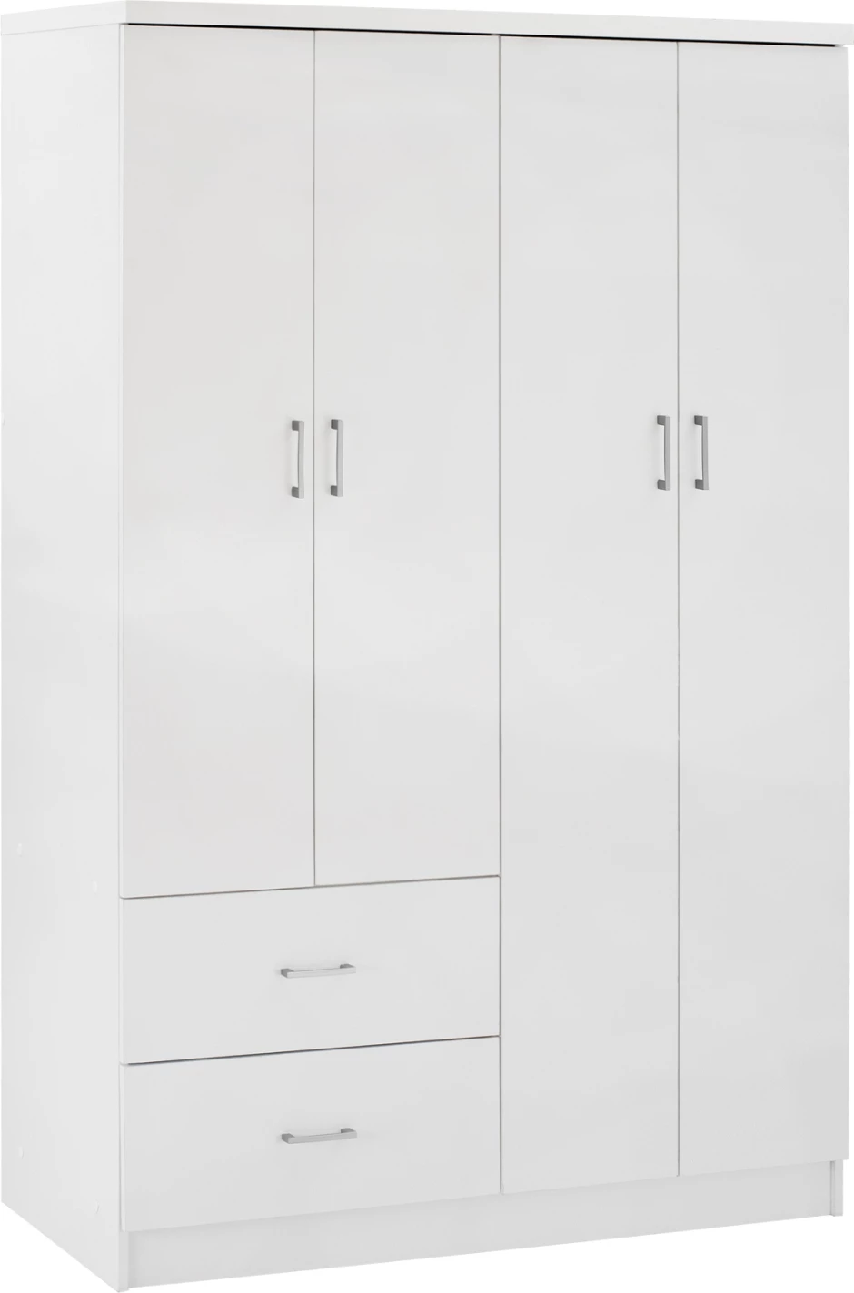 Dollap me 4 dyer dhe 2 sirtarë FH339.05 i bardhë 120x42,5x180,5 cm