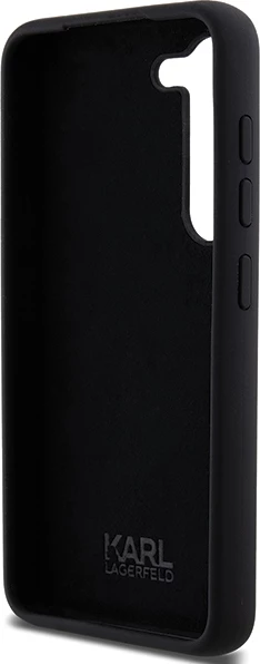 Mbështjellës Karl Lagerfeld Silicone Ikonik Metal Pin për Samsung Galaxy S24, i zi