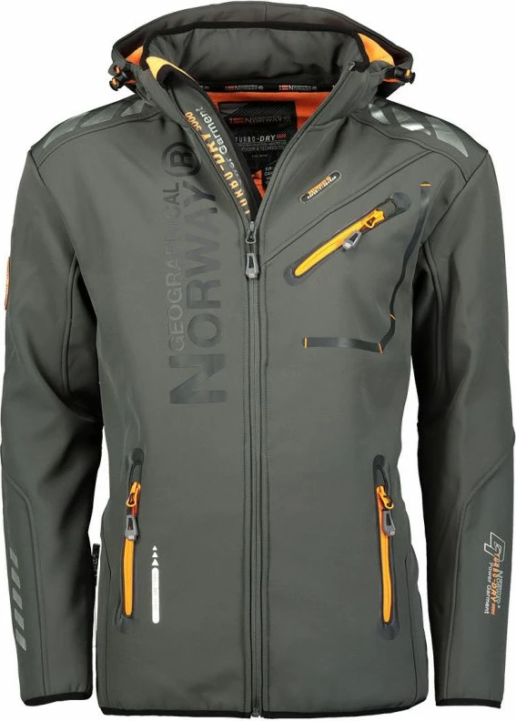 Jakne softshell për meshkuj Geographical Norway, gri me portokalli