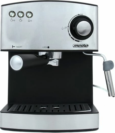 Makinë espresso MESKO MS4403, 15 bar, 850W, rezervuar 1.6L, e zezë/argjend