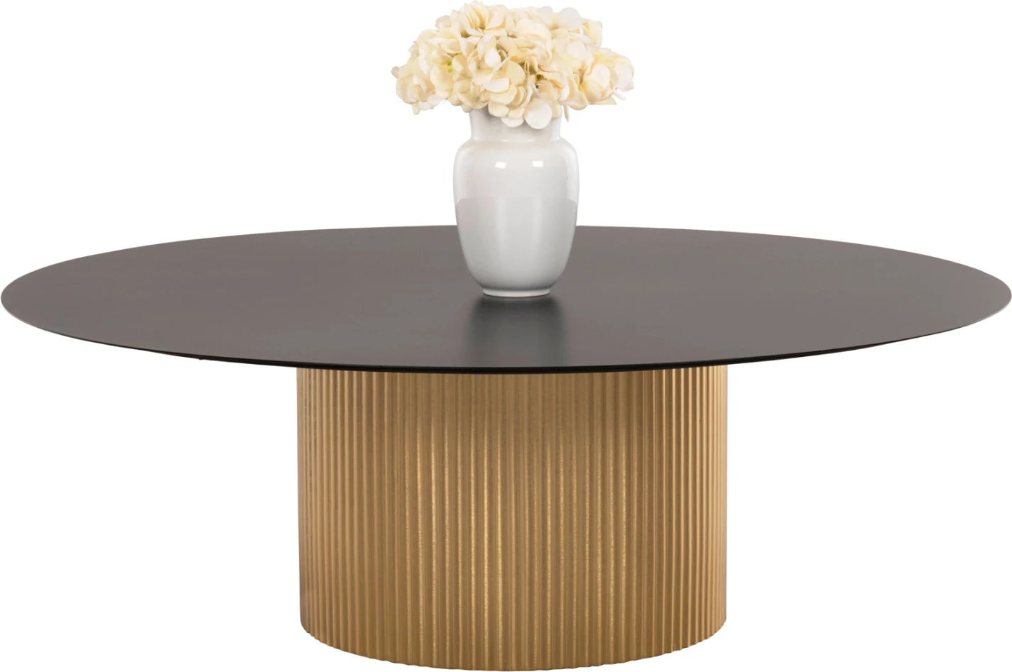 Tavolinë kafeje CLAD FH9673 metalike, ngjyrë ari dhe e zezë, Φ110x38H cm