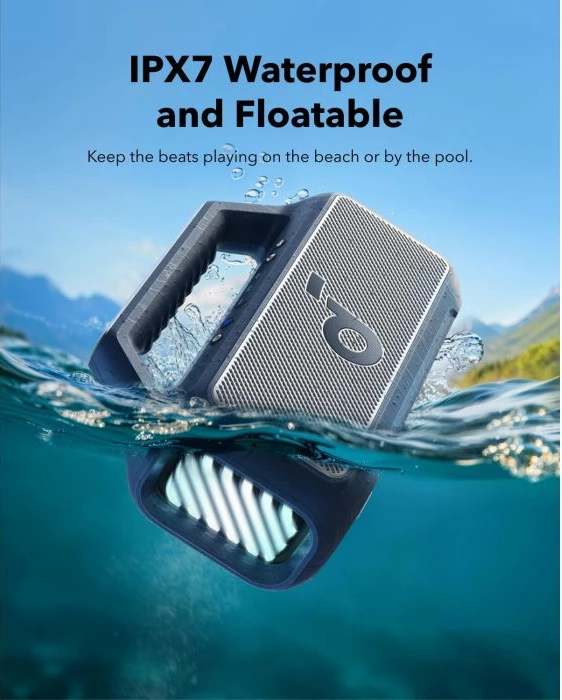 Altoparlant portativ Bluetooth Soundcore Anker BOOM 2 80W IPX7 24h, blu