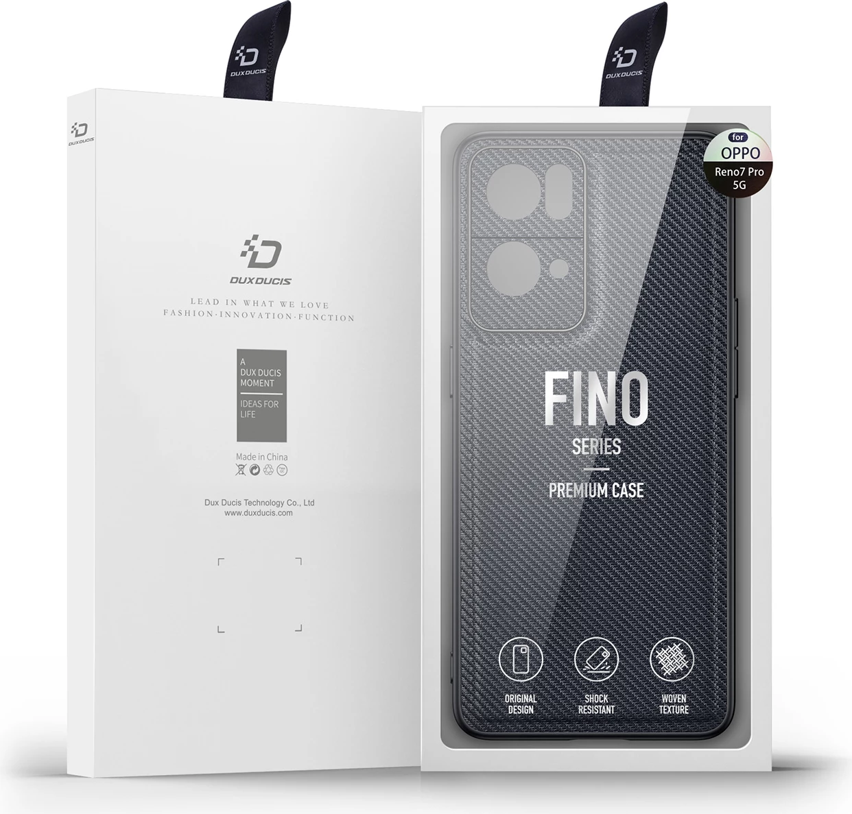 Mbështjellës Dux Ducis Fino për Oppo Reno 7 Pro 5G, najlon, i zi