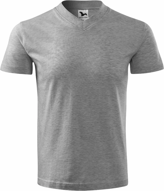 Maicë Malfini me qafë V për meshkuj, ngjyrë gri e errët