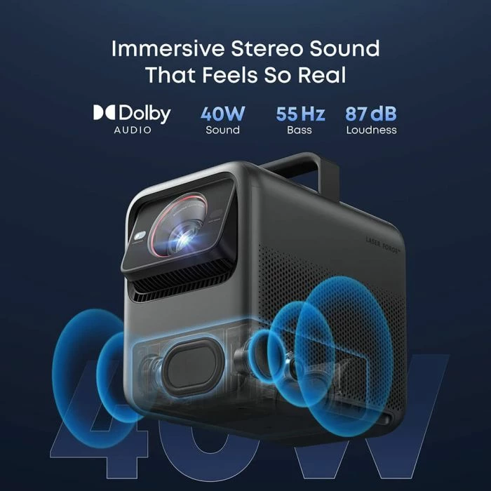 Projektor portativ Anker Nebula X1 D23512F1 4K Triple Laser 3500 ANSI lumens, gri e errët