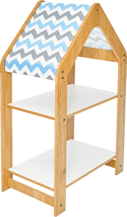 Raft Montessori Zoilen, natyral-bardhë-kaltër, MDF, 50x30x80 cm