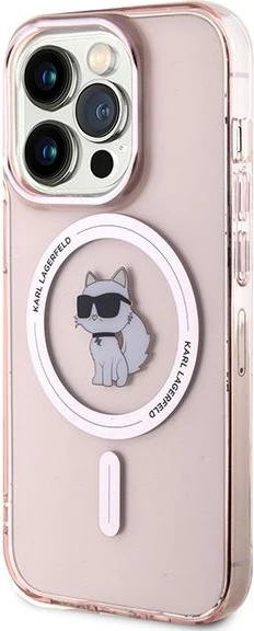 Mbështjellës Karl Lagerfeld IML Choupette MagSafe për iPhone 14 Pro Max, rozë