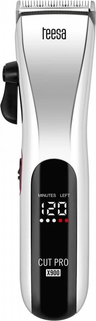 Makinë rroje flokësh TEESA CUT PRO X900, me ekran, 4 krehra, e zezë/argjendtë