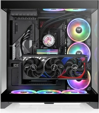 Kasë kompjuteri, Thermaltake, CTE E550 TG, midi tower ATX/E-ATX me qelq të temperuar, USB-C, 8 fole disku, e zezë