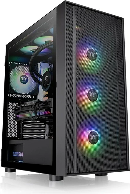 Kasë Thermaltake H570, Midi Tower, ARGB, xham i temperuar, e zezë