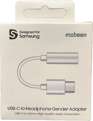 Adapter audio Samsung GP-TGU023AE DAC USB-C në 3.5mm mini jack, e bardhë