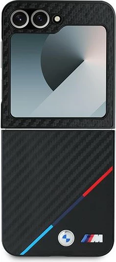 Mbështjellës BMW Carbon Tricolor për Samsung Galaxy Z Flip 6, i zi
