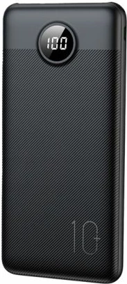 Powerbank VEGER L10S 10,000 mAh me ekran LCD/LED PD20W, e zezë, set me kabllo USB-A në Type-C