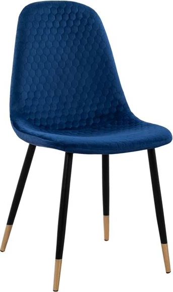 Karrige Lucille FH8552.08 prej kadifeje blu me kornizë metalike 45x56x81cm, set prej 4 copë