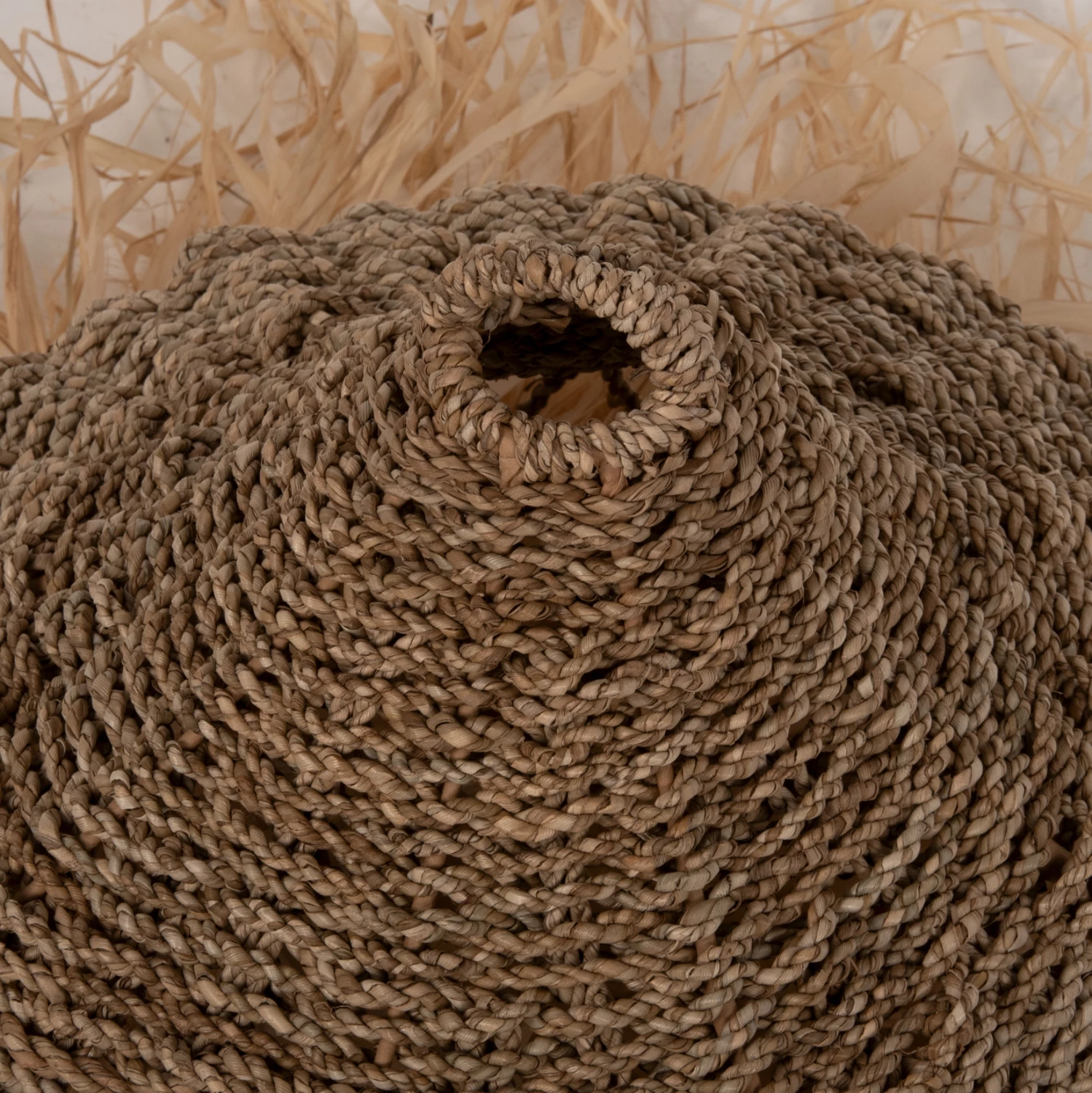 Llambë tavani varëse, fibra palme dhe thekë bari deti, natyrale, FH7819, 42x34cm