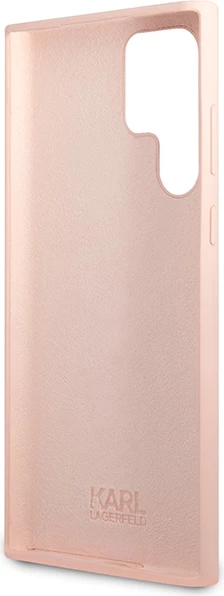 Mbështjellës Karl Lagerfeld KLHCS23LSNCHBCP për Samsung Galaxy S23 Ultra, silikon, rozë