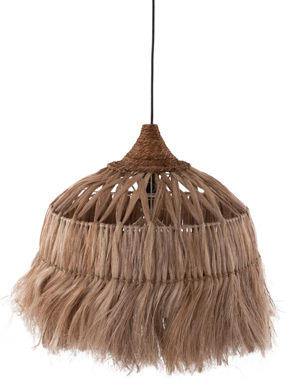 Llambë tavani me formë zile, fibra abaka natyrale, 50x50-80cm, FH7782