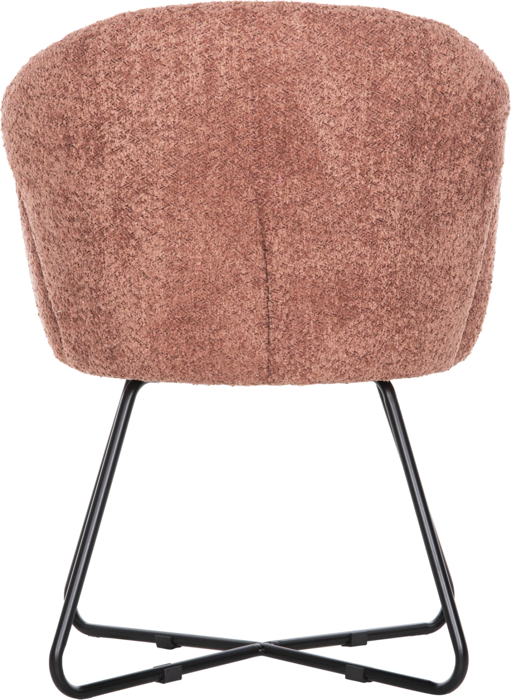 Karrige HARNIS FH9603.02, pëlhurë boucle rozë, bazë metalike e zezë, 59.5x64x77 cm