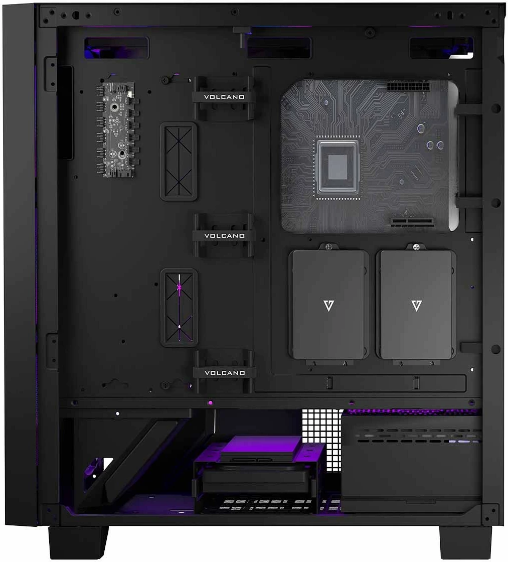 Kasë MODECOM Volcano Perun Apex ARGB Midi, e zezë