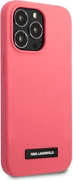 Mbështjellës Karl Lagerfeld Silicone Plaque për iPhone 13/13 Pro, 6.1", Fuksja