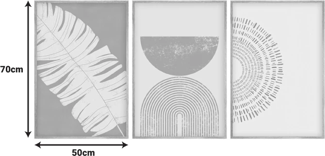 Pikturë kanavacë triptik Terpen I, shumëngjyrëshe, 50x2x70cm
