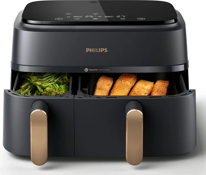 Fritezë me ajër të nxehtë Philips 3000 series Dual Basket, Karbon