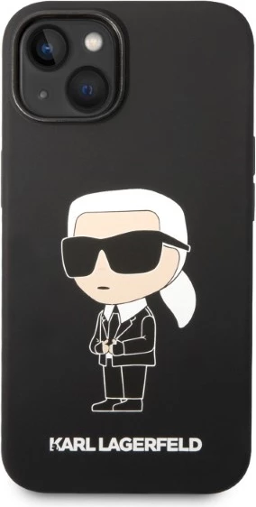 Mbështjellës Karl Lagerfeld KLHMP14MSNIKBCK për iPhone 14 Plus 6.7", silikon, MagSafe, zi