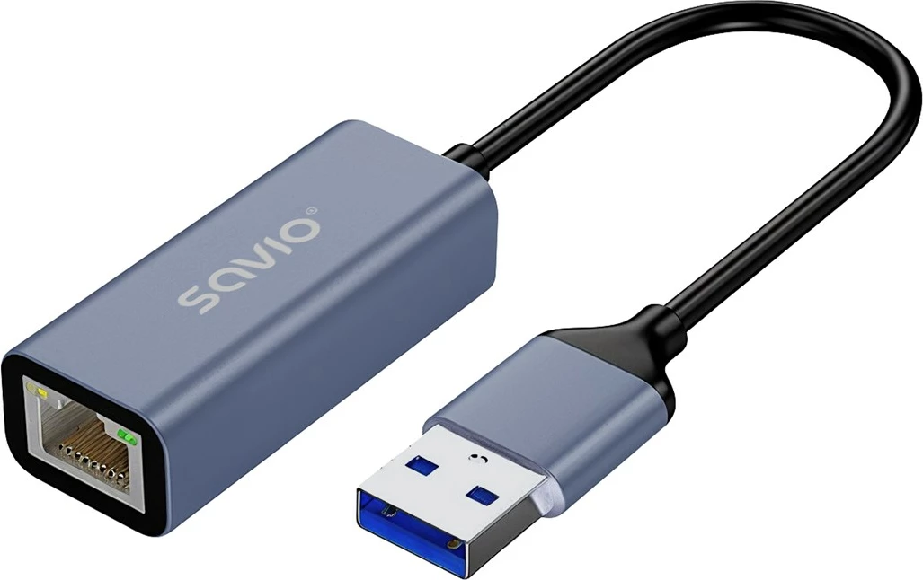 Adapter rrjeti SAVIO AK-83, USB Type-A në RJ-45, i zi
