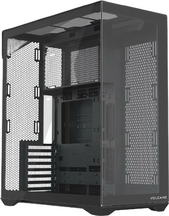 Kasë PC MODECOM Volcano Space XL AT-SPACE-XL-NF-0000-10 Full Tower, ATX/E-ATX/mATX/ITX, 4x2.5" + 3x3.5", pa ventilatorë, xham i kalitur, e zezë