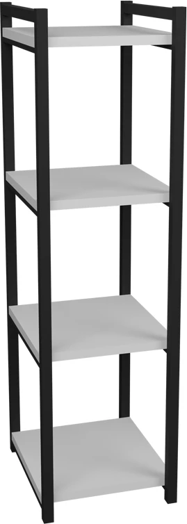 Raft dyshemeje Harvey metal i zi dhe melaminë e bardhë 33x28x100cm