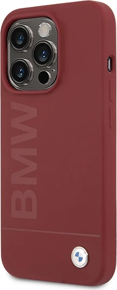 Mbështjellës BMW Silicone Big Logo MagSafe për iPhone 15 Pro, i kuq