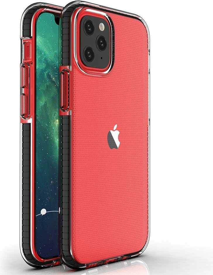 Mbështjellës celular Hurtel Spring Case TPU xhel ultra i hollë 1 mm për iPhone 13 Pro, i tejdukshëm me kornizë, i zi