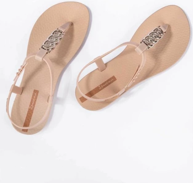 Sandale flip-flop për femra Ipanema, bezhë me ari