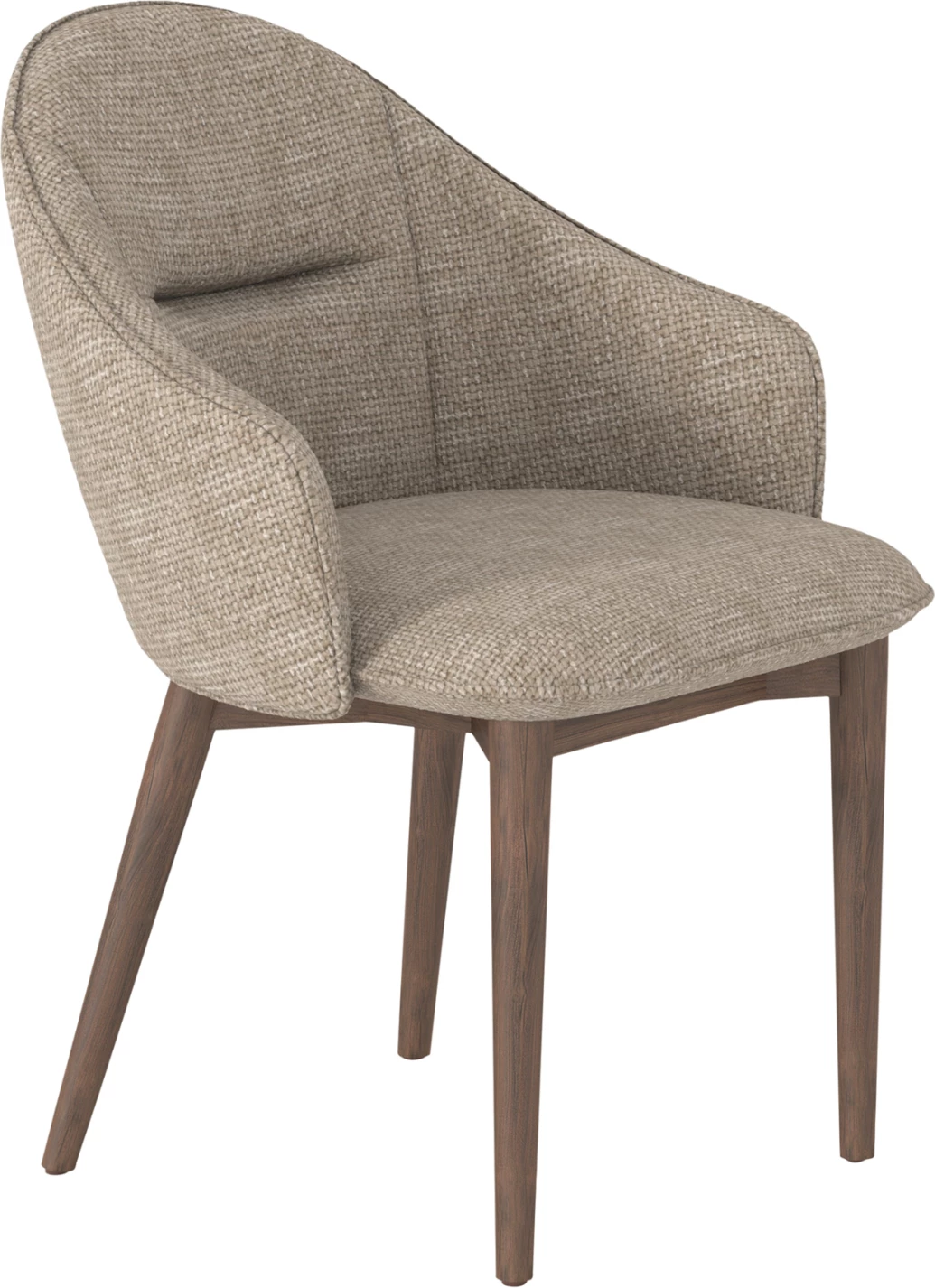 Karrige ngrënieje Swaive, stof kafe e çelët, këmbë dru ahu ngjyrë arre, CD18102.02, 61x61.5x84cm