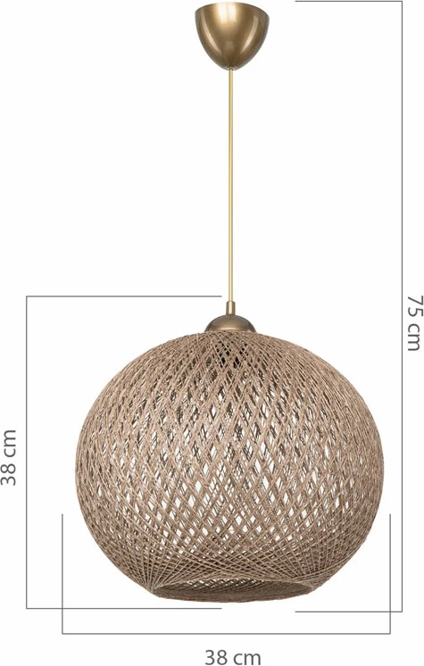 Dritë tavani Leshia Ε27, ngjyrë kafe-ari, D38x38cm