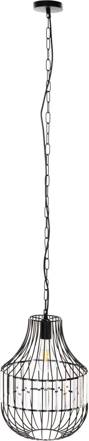 Llambë varëse tavani, metal i zi dhe qelq, FH4093, Φ29x38-137Hcm