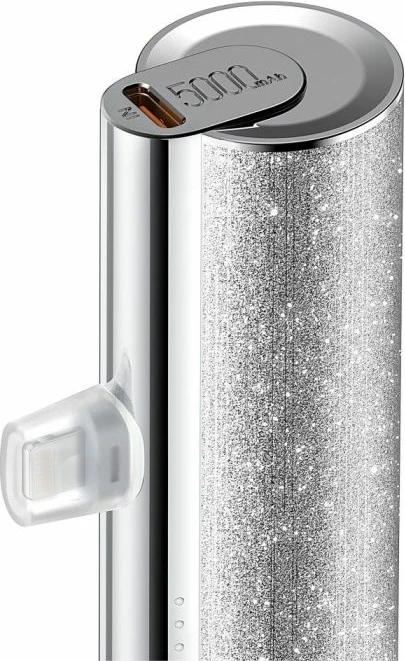 Powerbank VEGER W0573S 5000mAh USB-C me port të integrum, 12W PD/QC3.0, argjendtë