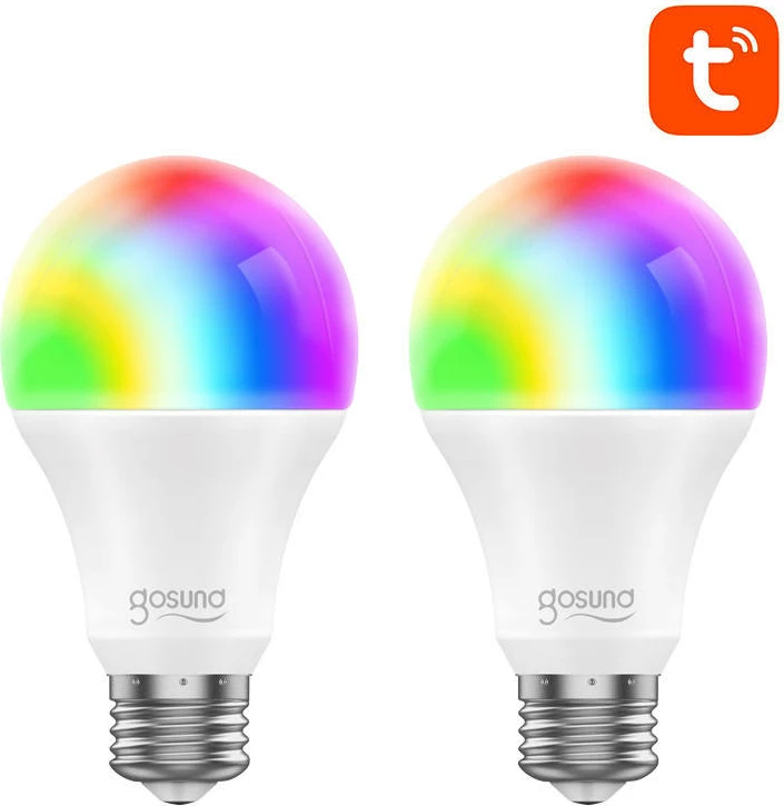 Llambë e mençur LED Gosund WB4, E27, 800 lumen, RGB, Wi-Fi, 2 copë