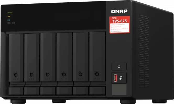 Server NAS QNAP TVS-675-8G, 6-bay, 8GB RAM, 2x 2.5GbE, HDMI 2.0, i zi