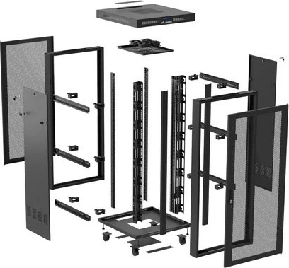 Kasë rack LANBERG 19" 47U 800x800, me derë perforuese LCD, e zezë