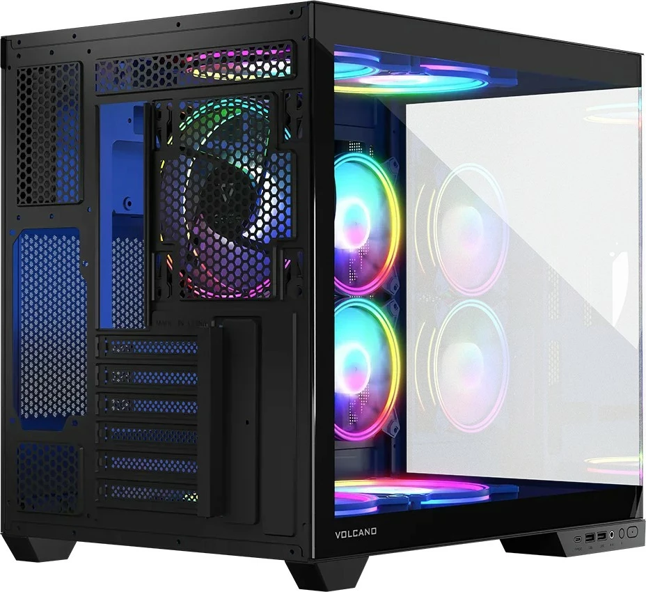 Kasë MODECOM Volcano Panorama APEX ARGB 5F, Midi Tower, gri